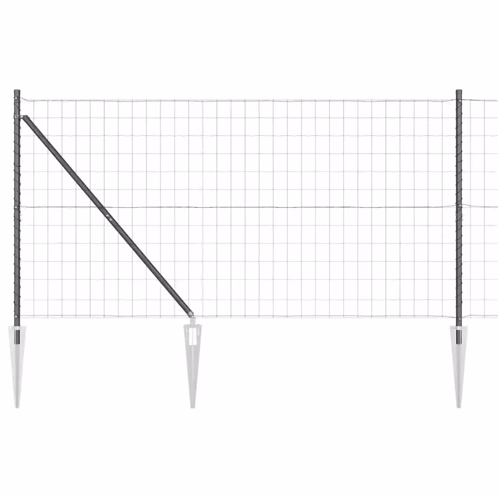 Recinzione vidaXL in acciaio rivestito in PVC grigio per installazione interrata, L: 10 m, H: 1,4 m – 2