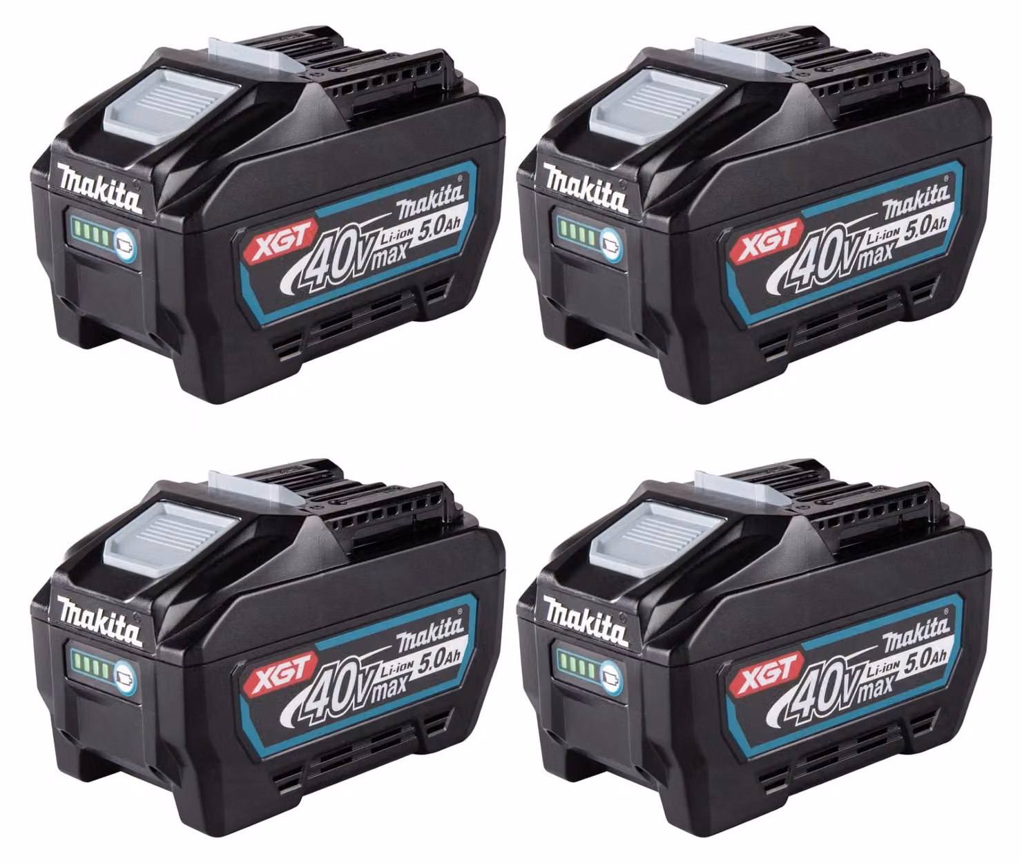 Batteria ricaricabile Makita 4x BL 4050 F 40 V max. 5,0 Ah / 5000 mAh Li-Ion XGT ( 4x 191L47-8 ) IP64 con indicatore del livello di carica