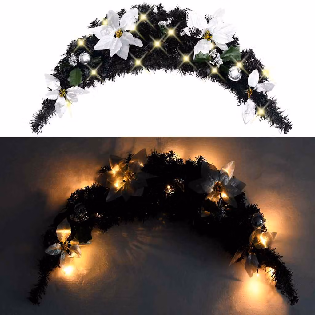 vidaXL Ghirlanda di Natale ad Arco con Lucine LED Verde 90 cm in PVC