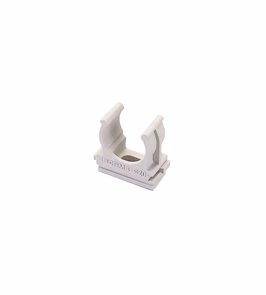 Poly Pool Clips fissatubo a scatto grigi per tubi diam. 20 mm - 5 pezzi