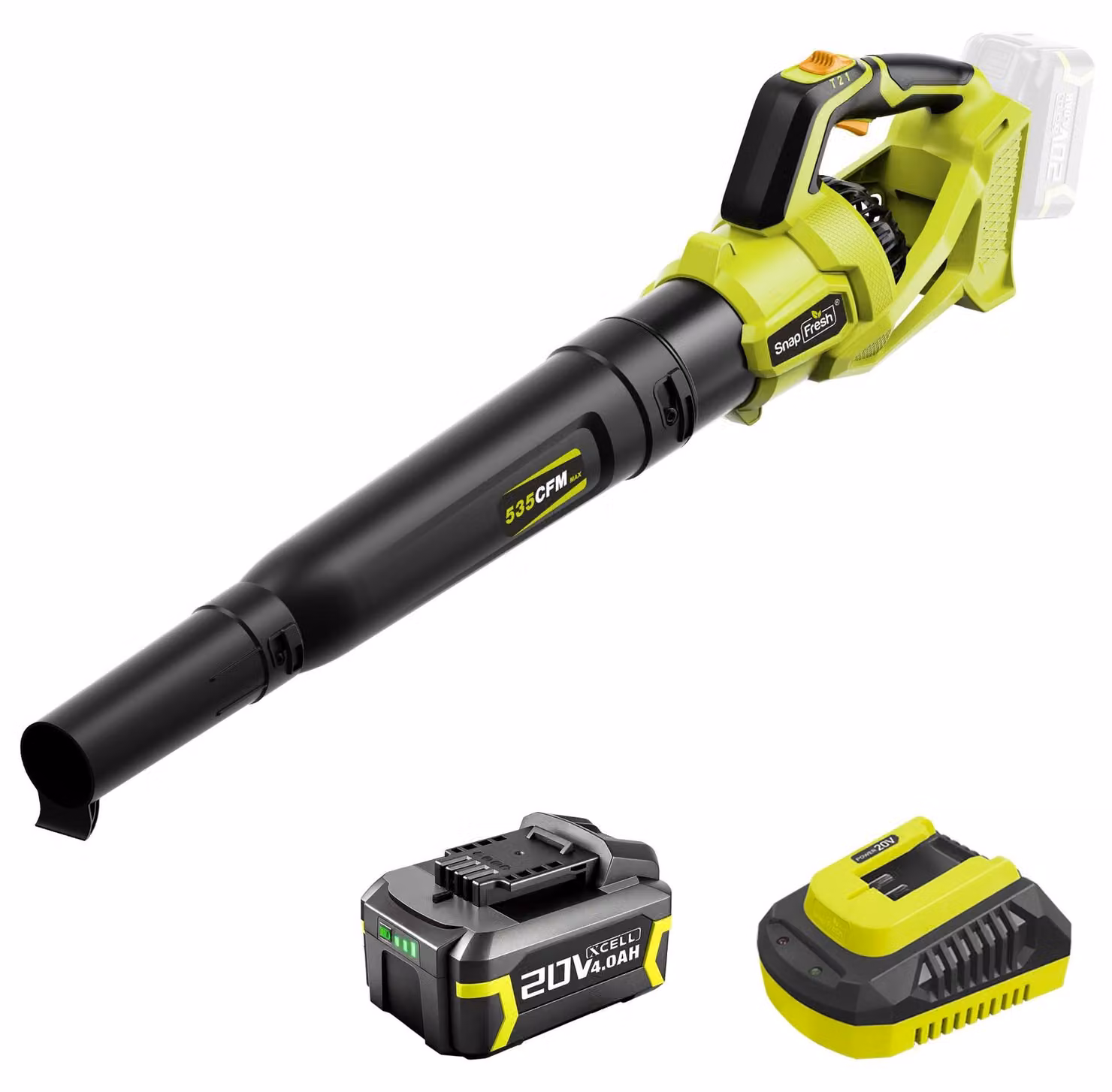 Bladblazer 20V - Batteria 4,0 Ah - Verde classico - Flusso d'aria di 909 m³/h