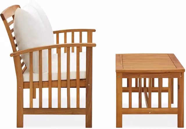 Set Divani da Giardino 2 pz con Cuscini in Massello di Acacia 310263