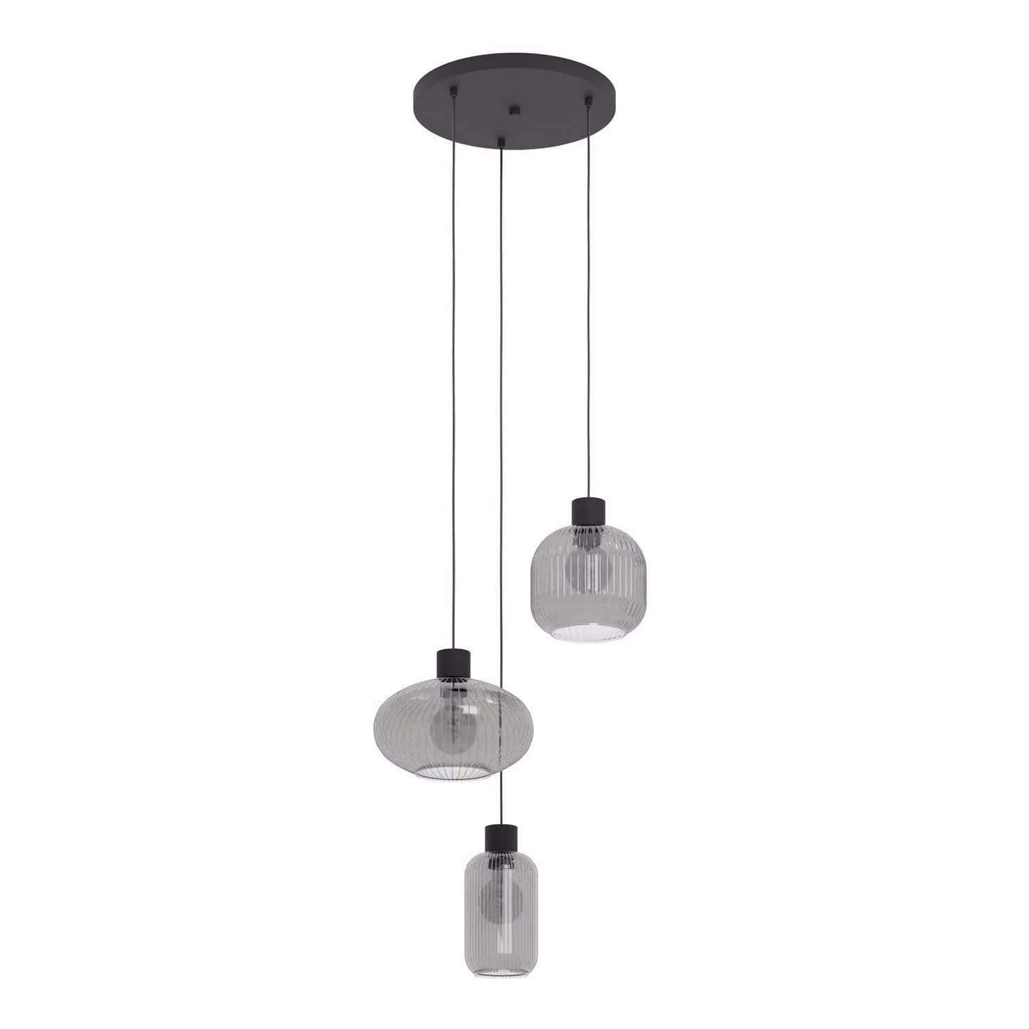 EGLO Lampada a sospensione Dasmina, dimmerabile, Alluminio / Grigio / Zincato, Soggiorno / Sala da pranzo, Vetro, Giovanile, Lampada a sospensione