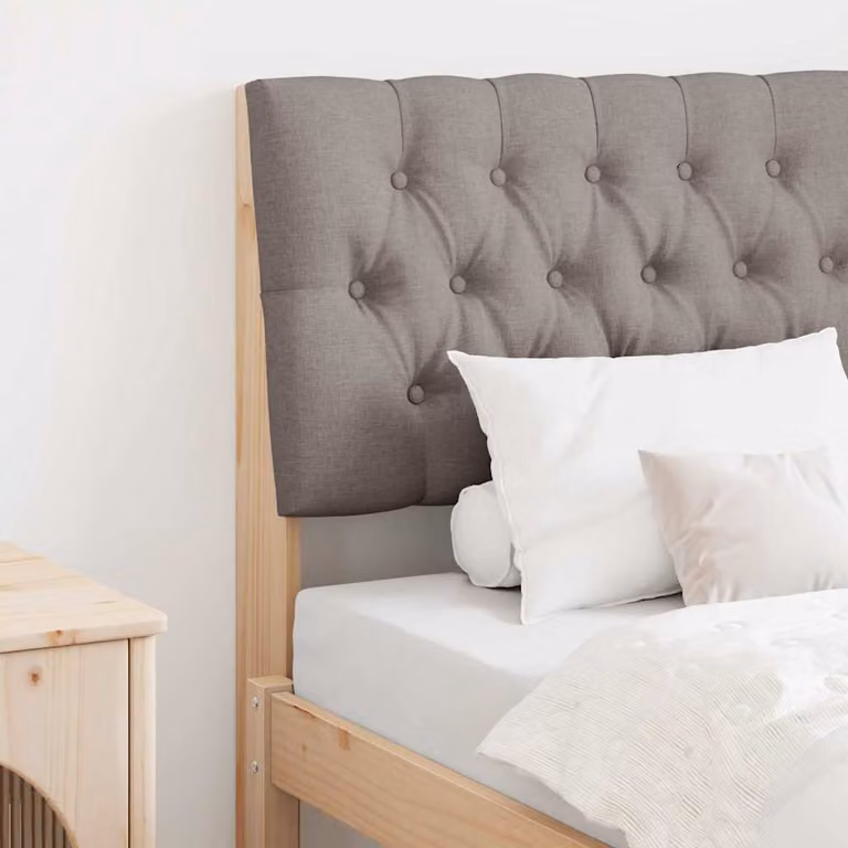 Testiera imbottita Talpa vidaXL in pino massello, disponibile in beige o grigio, larghezza: 80 cm