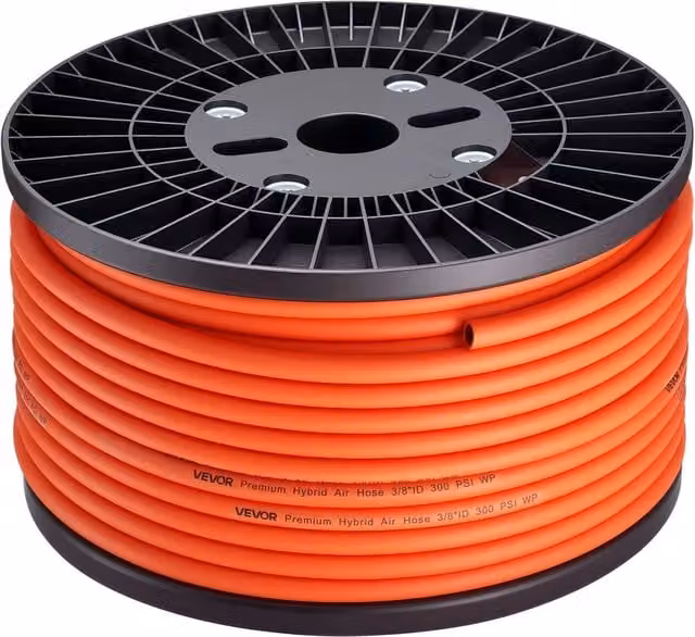 Tubo per Aria Compressa HAH38250 Diametro 9,53 mm Lunghezza 7620 cm 300 PSI Ibrido Flessibile Antipiega per Compressore e Fai da Te Arancione