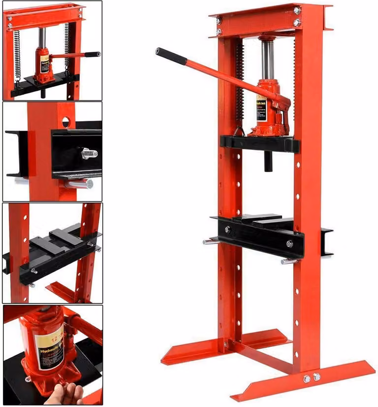 KRAFT&DELE | Pressa da officina, 20T, 500 mm, pressa idraulica in acciaio, pressa a telaio, pressa a cuscinetti per pressatura, stampaggio, formatura