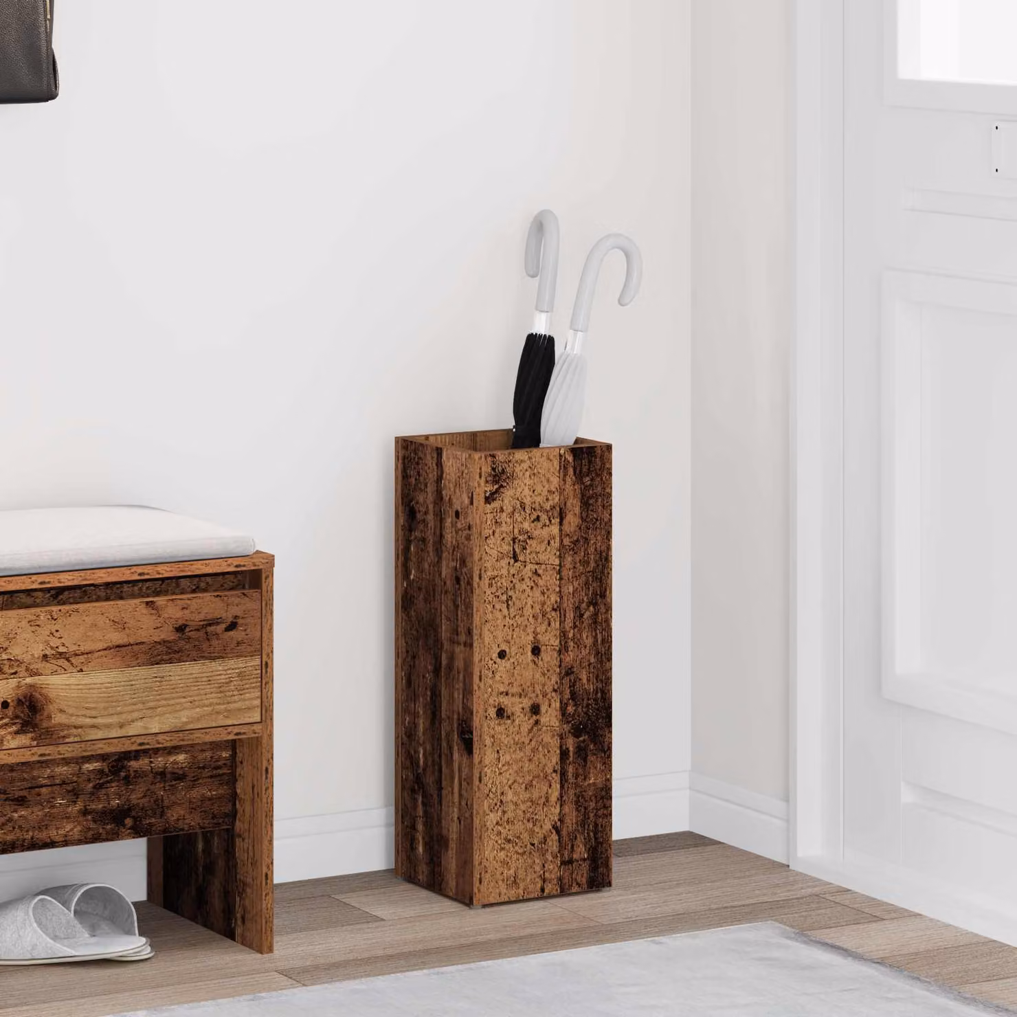 Supporto per ombrellone vidaXL in legno marrone L/P/H: 20 x 20 x 55,5 cm