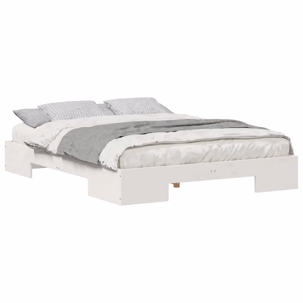Struttura letto moderno in legno di pino bianco vidaXL L/P/H: 140 x 200 x 87 cm – 2