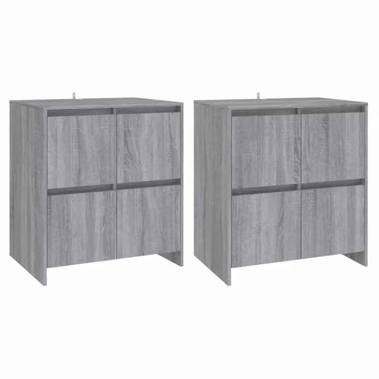 Credenze 2 pz Grigio Sonoma 70x41x75 cm in Legno Multistrato