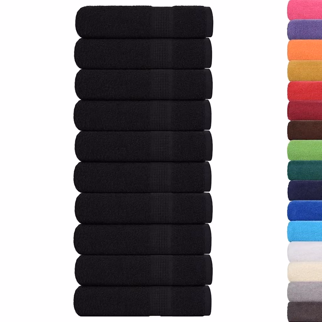 Set di 10 asciugamani da bagno FROGN in cotone nero, L 100 cm x P 150 cm, 360 g/m2 – 2