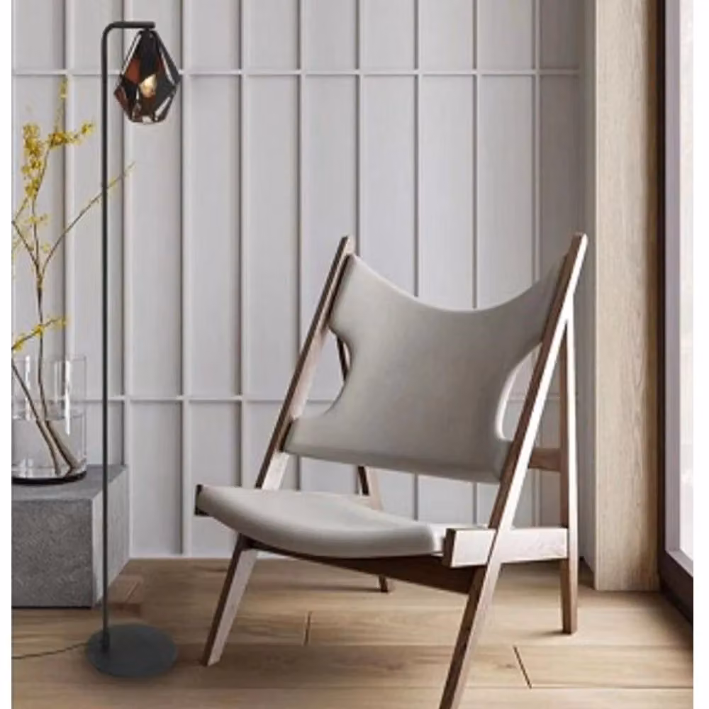 Lampada da terra Trade Shop con piantana in metallo e paralume a cono nero e rame antico in stile industriale H: 151 cm, L: 22 cm, P: 22 cm – 2