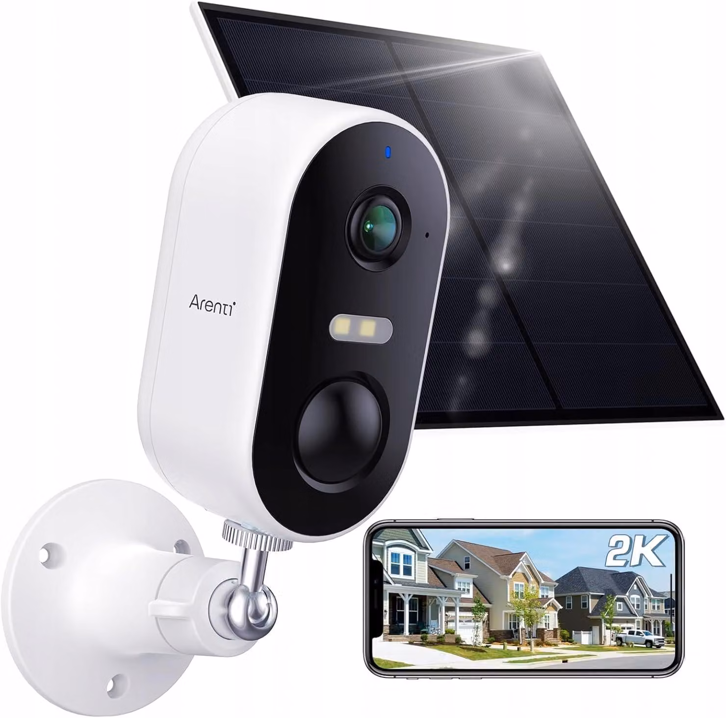 ARENTI Telecamera wire-free da esterno 3MP/2K Pan-Tilt 4G/LTE a batteria