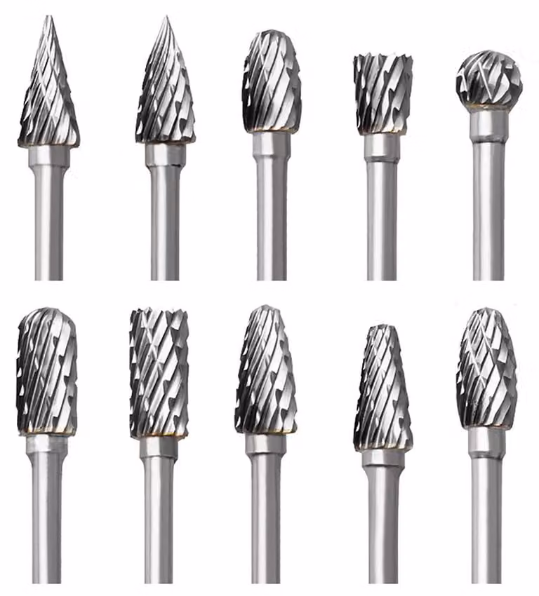 Set di 10 frese in metallo duro con gambo da 3 mm per lavorazioni metalliche