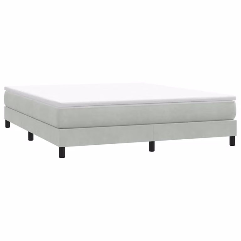 Giroletto a molle vidaXL in velluto grigio e bianco, L: 183 cm, P: 213 cm