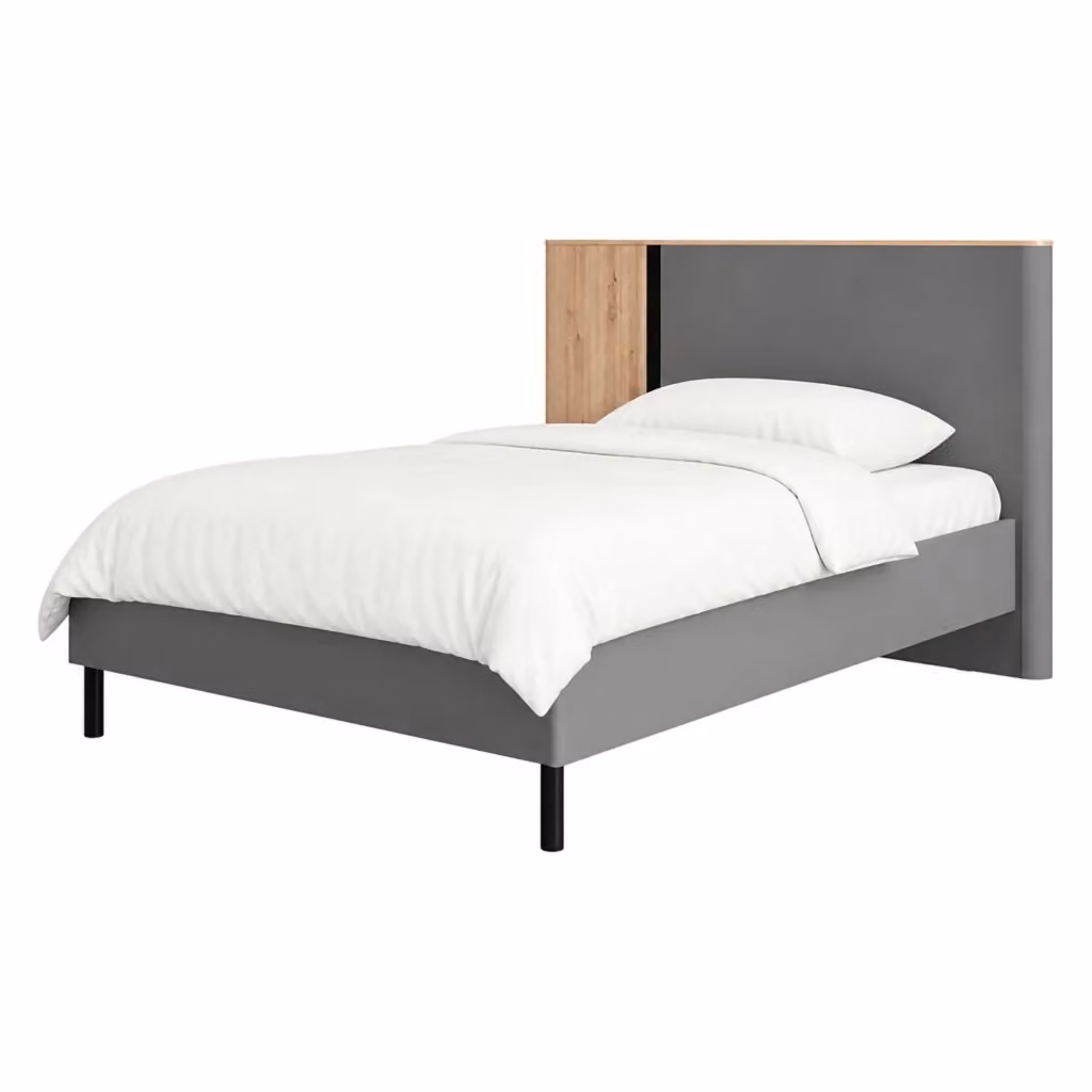 Letto Matrimoniale Banff DMORA in Tessuto Grigio, Dimensioni Materasso 180x200 cm – 2