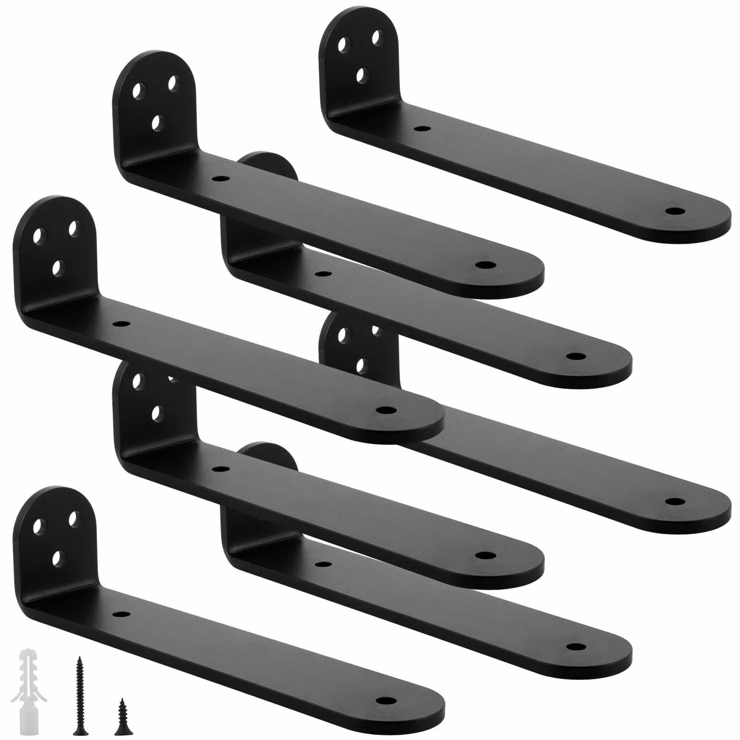 Solidchoice - Set di 8 supporti angolari invisibili, colore nero