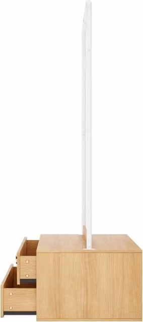 Armadio modulare aperto per camera da letto con barra appendiabiti e 2 cassetti interni, colore marrone, L/P/H: 70 x 55 x 168 cm