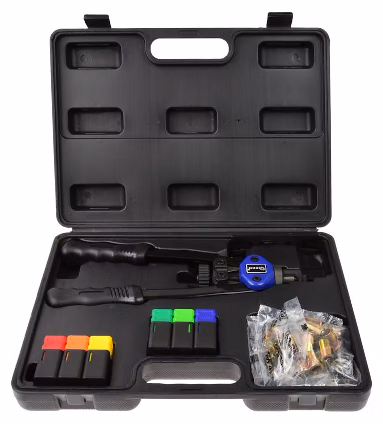 Set-kit rivettatrice per inserti e rivetti filettati M3-M10 Geko