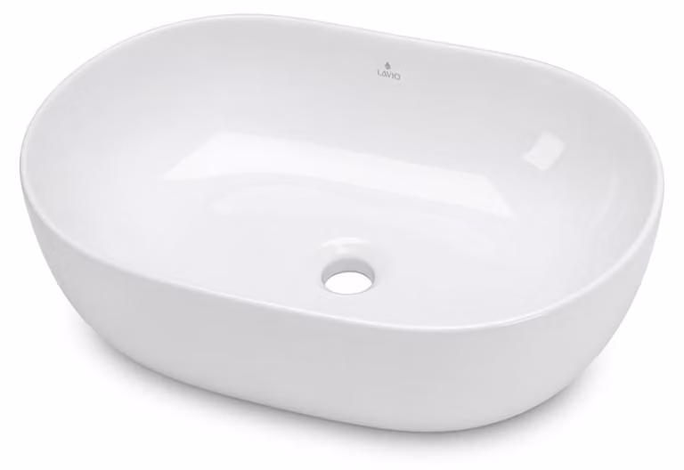 Lavabo da appoggio ovale ELIPSE Vetroceramica 49 cm Bianco