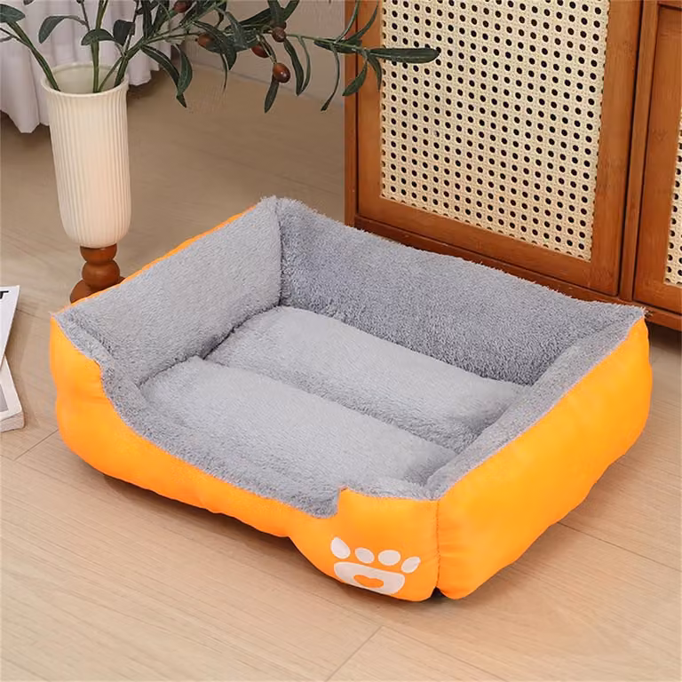 Cuccia ortopedica per cani, lavabile, con imbottitura morbida e base antiscivolo, colore arancione