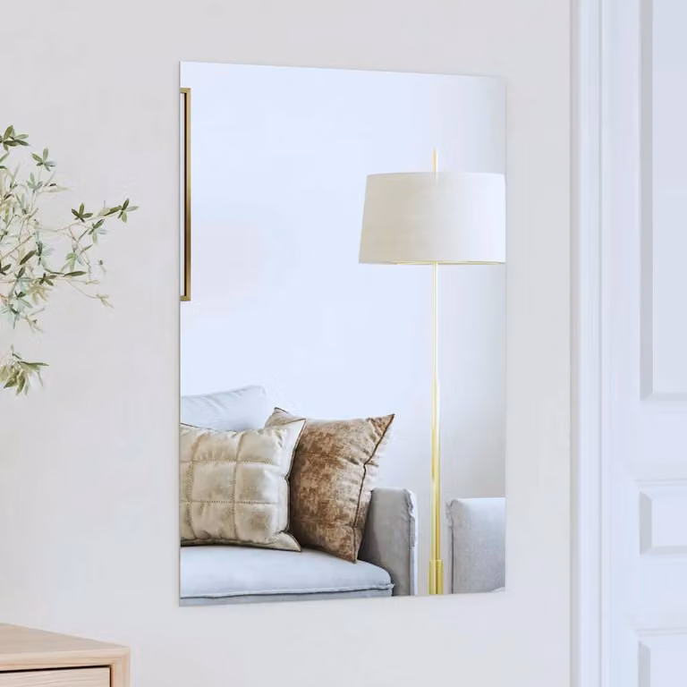 Specchio da parete rettangolare vidaXL in vetro temperato trasparente 70 x 50 cm