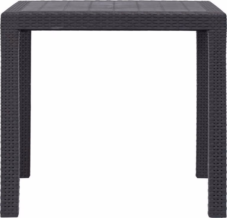 Tavolo da Giardino Marrone 79x79x72 cm in Plastica Stile Rattan