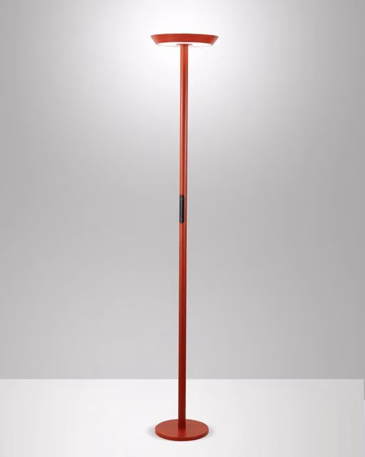 Lampada da terra Fizz a LED 50W integrato, struttura in alluminio e metacrilato, CCT regolabile 2700K-4000K, Rosso - Fizz