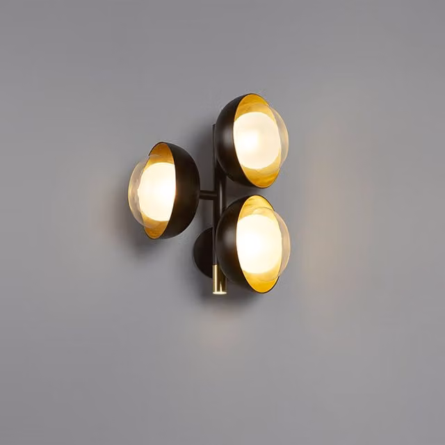 Applique da parete Tooy Muse 554.44 in metallo e vetro con luce LED orientata verso il basso, finitura oro e rame