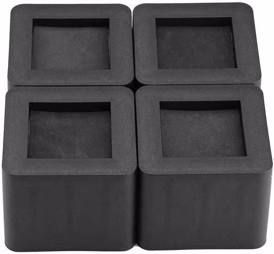 Set di 4 rialzi per scrivania - Rialzi da tavolo neri - Rialzi antiscivolo per tavolo - Scrivania, letto, panca