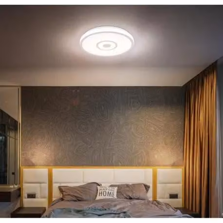 Plafoniera LED, cromo, bianco, interruttore CCT, D 38 cm