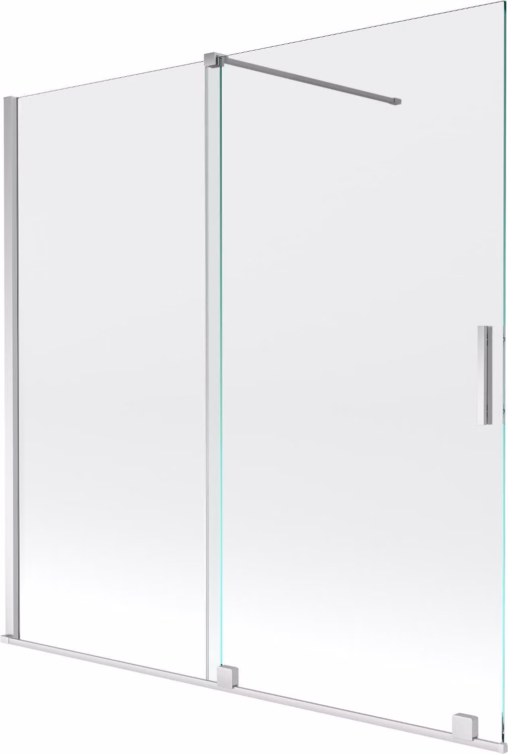 Mexen Velar paratia per vasca da bagno a 2 ante scorrevoli 160 x 150 cm, trasparente, cromo - 896-160-000-01-01