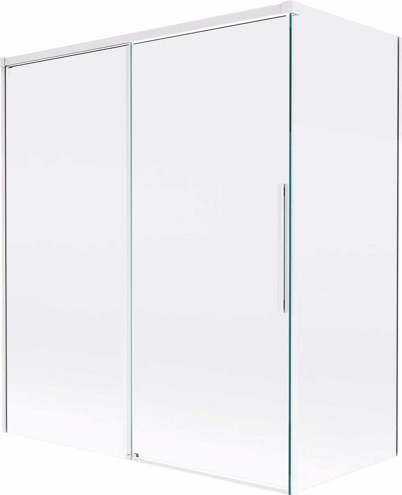 Mexen Rox parete per vasca da bagno a 2 ante scorrevoli 140 + 70 x 150 cm, trasparente, bianco - 8C9-140-070-20-00
