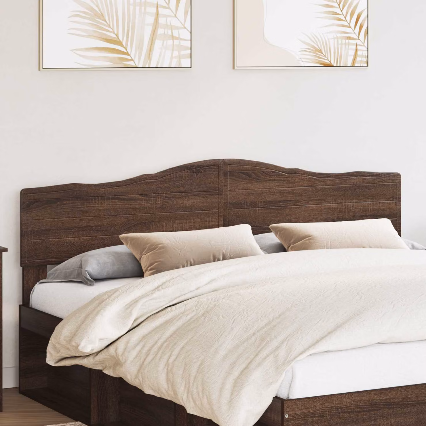 Testiera per letto vidaXL in legno ingegnerizzato rovere marrone con design minimalista