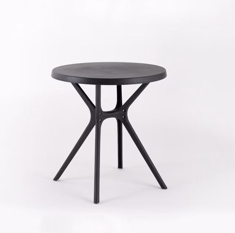 Tavolo rotondo Ø70 cm in polipropilene con fibra di vetro - design moderno, robusto e leggero per giardini, terrazze, bar e ristoranti - IVAN - antracite