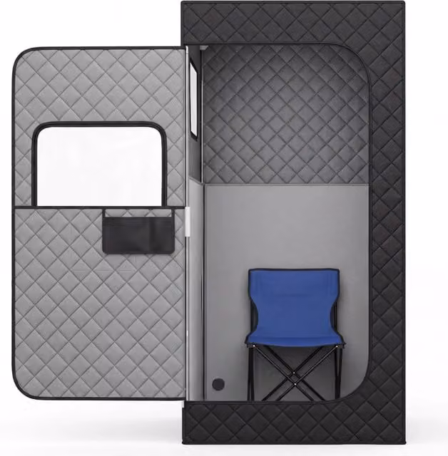 Sauna a vapore portatile con sedia pieghevole con temperatura regolabile da 30 ¡ãC a 60 ¡ãC, Sauna infrarossi da casa con telecomando 90 x 90 x 180 cm