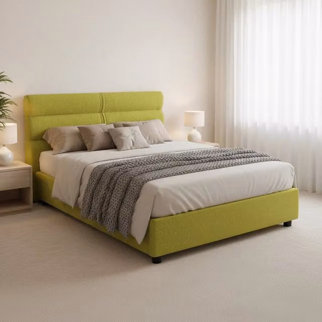 Letto Brivio DMORA Made in Italy, Verde, L/P: 120 x 200 cm – 1