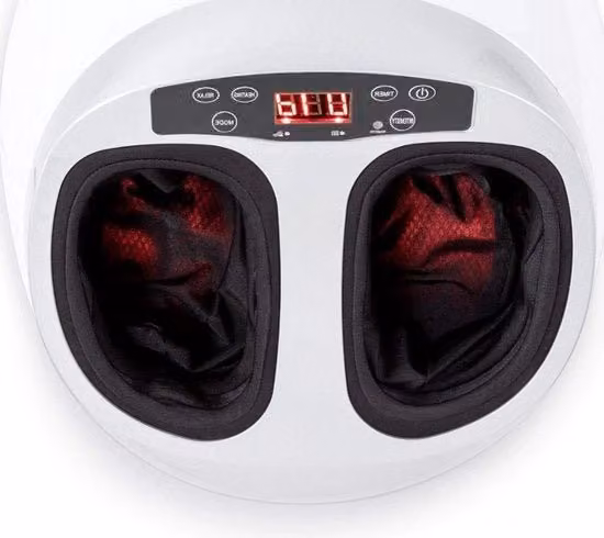 Massaggiatore elettrico per piedi - Bianco con 360° di massaggio - con terapia di pressione - per piedi stanchi - Analgesico e dispositivo per la circolazione.
