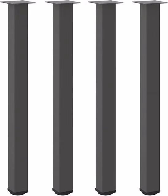 Set di 4 gambe per tavolo da bar moderne in metallo lacca antracite con altezza regolabile da 100 a 102 cm – 1