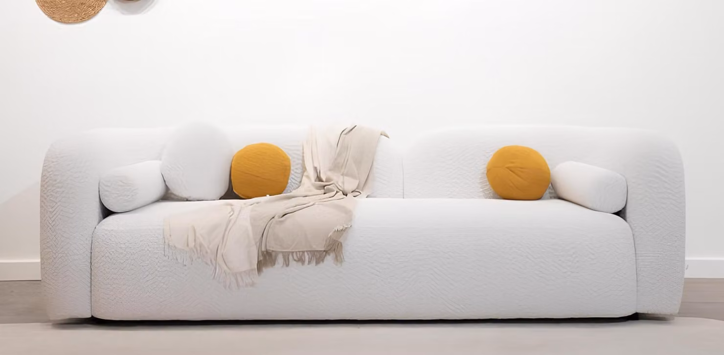 Weißes 3-Sitzer Sofa Wohnzimmer Polstercouch Designer Dreisitzer