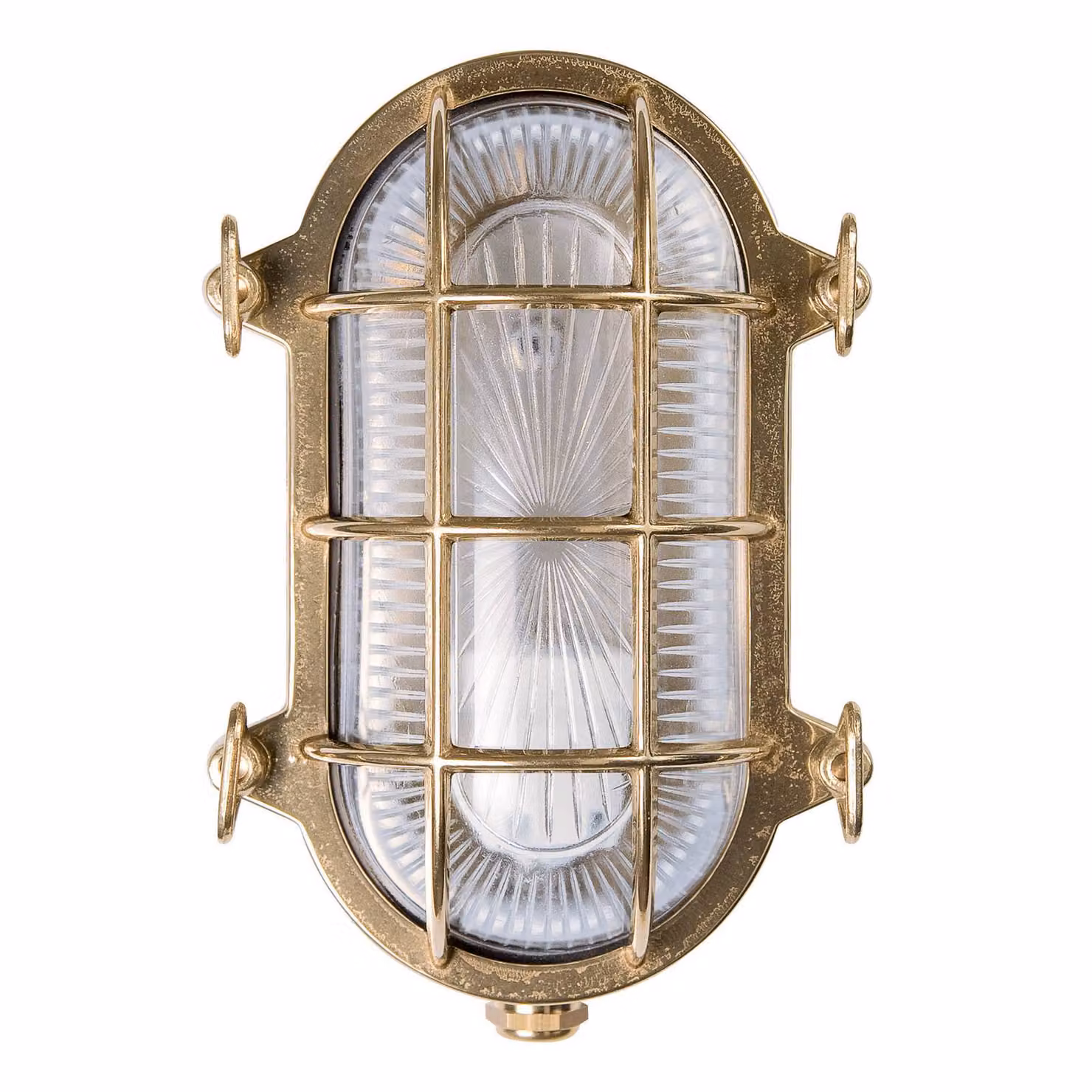 Moretti Luce Applique Tortuga oval 22,5cm ottone natur/traspar Tortuga, dimmerabile, Ottone / Oro, Ottone, Marittimo