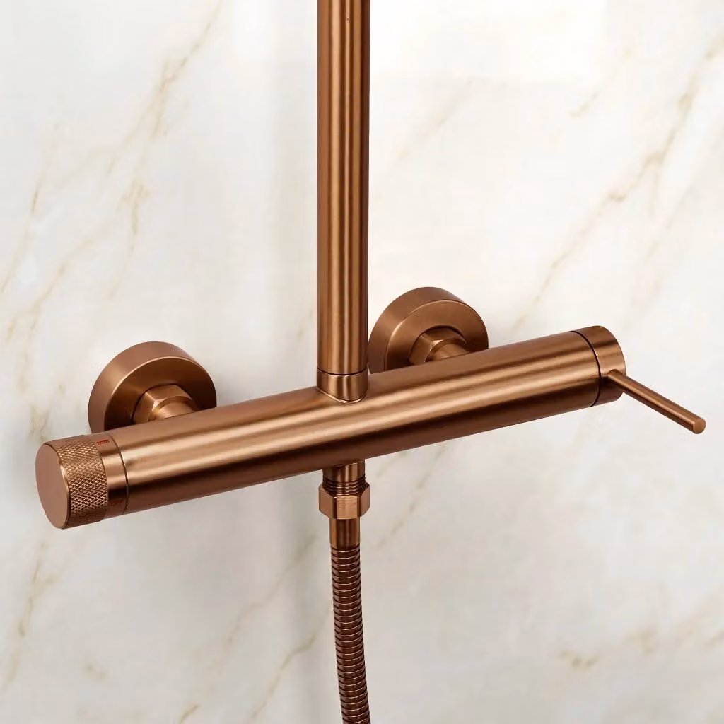 Set Doccia con Soletta e Doccino Rea Foss Clif in Ottone Spazzolato Bronzeo – 2