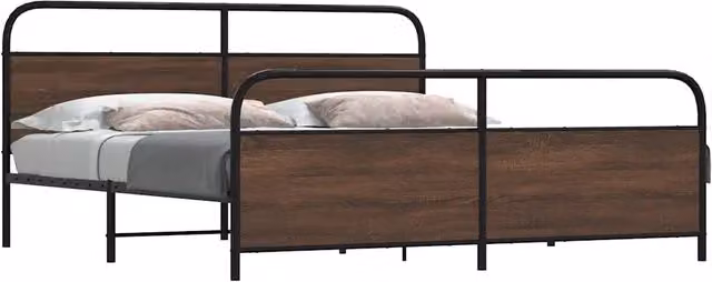 Giroletto senza Materasso in Metallo-Struttura Letto Rovere Marrone 183x213 cm 594561