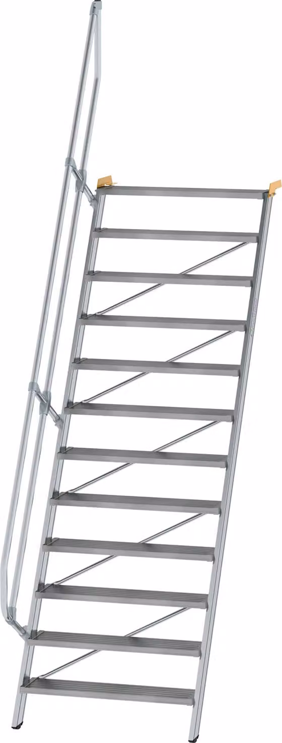 Scala 60° larghezza gradini 1000 mm 12 gradini alluminio nervato