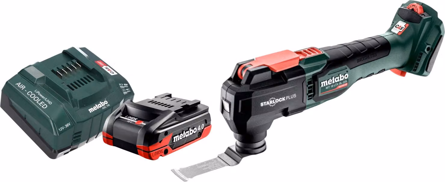 Metabo MT 18 LTX BL QSL Multitool a batteria 18 V Brushless Starlock Plus + 1x batteria LiHDX 4,0 Ah + caricabatteria