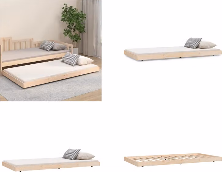 vidaXL Letto in legno massiccio 80x200 cm pino - struttura letto - struttura letto - letto - letto camera da letto