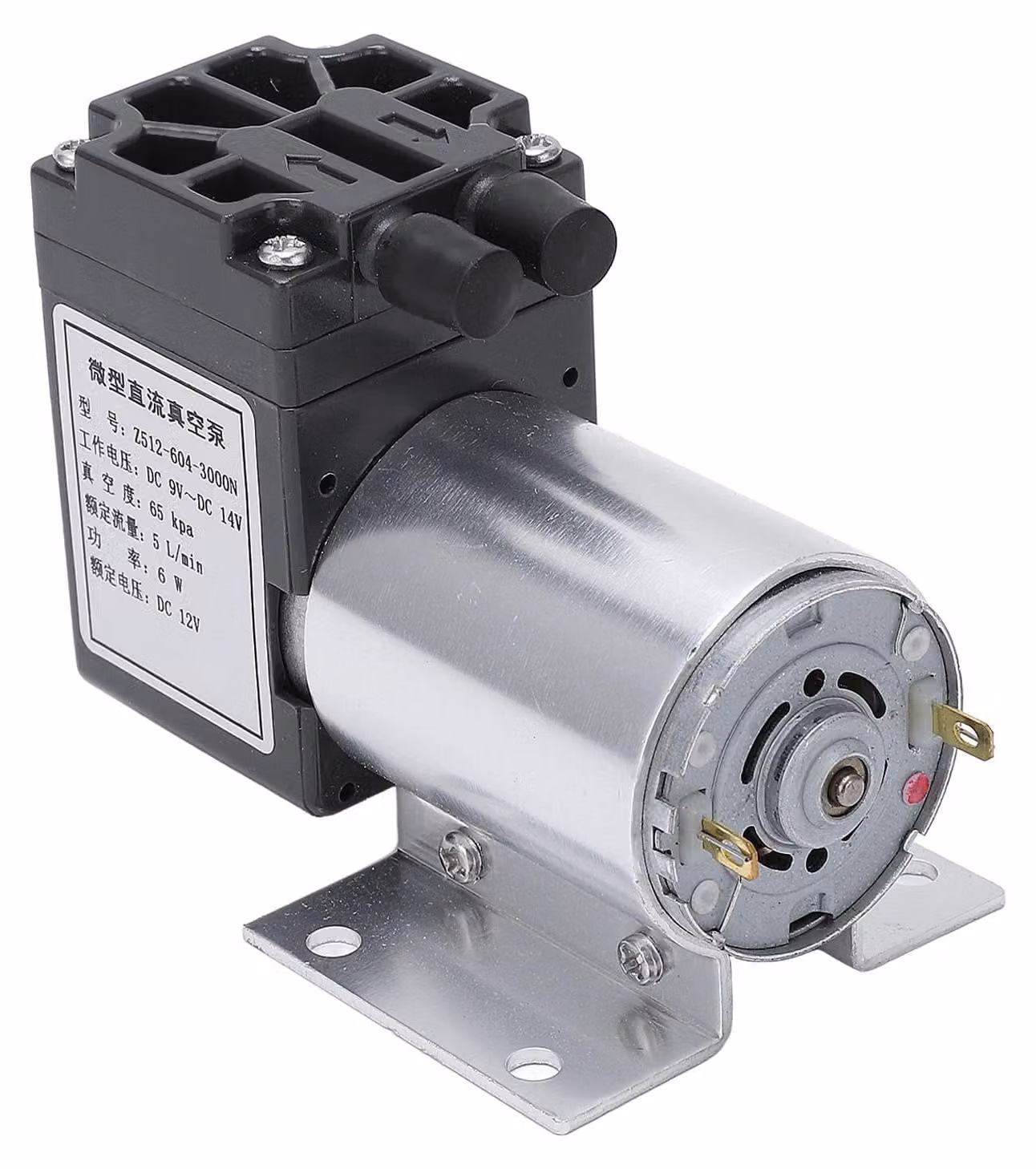 Mini pompa del vuoto a 12V, 5 litri/min, 120 kPa, con allarme di livello olio