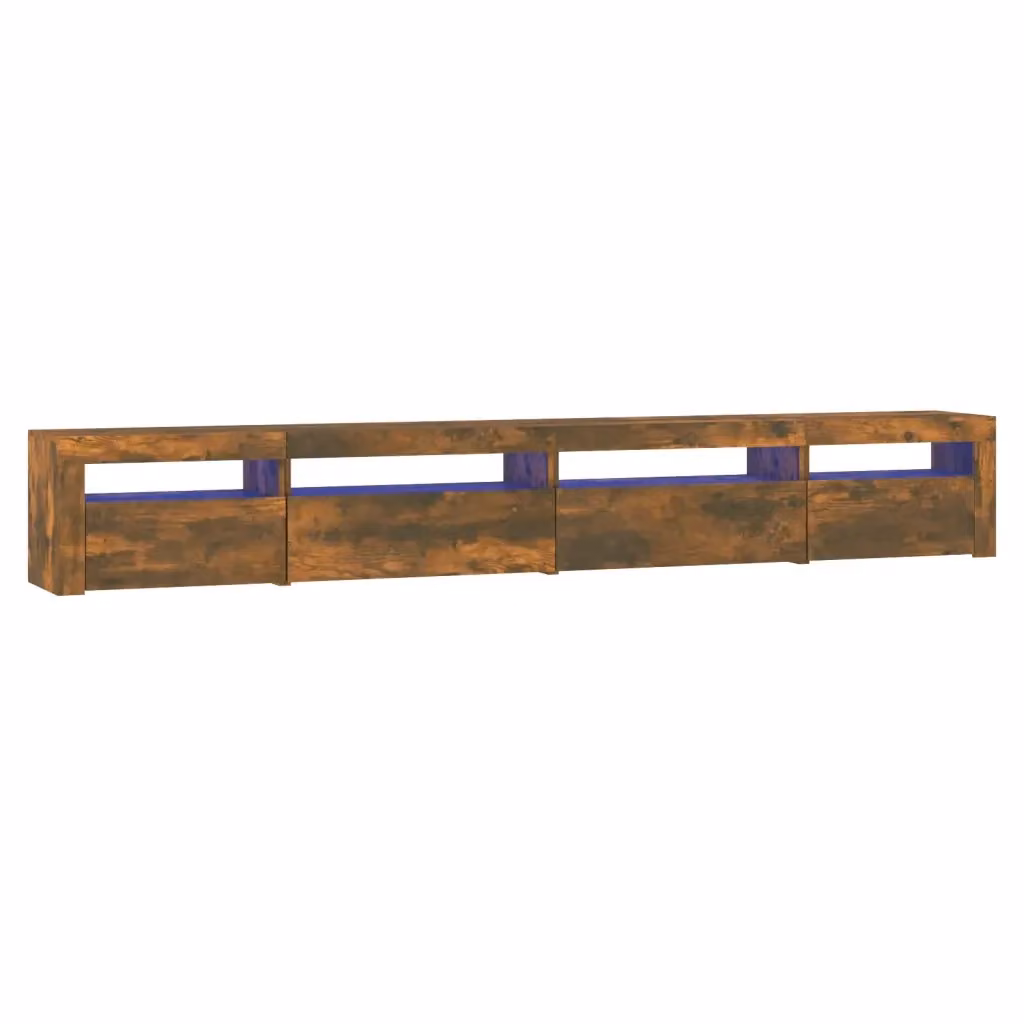 Mobile Porta TV Moderno vidaXL in Rovere Fumo con Luci LED Integrate L: 270 cm, P: 35 cm, H: 40 cm – 2
