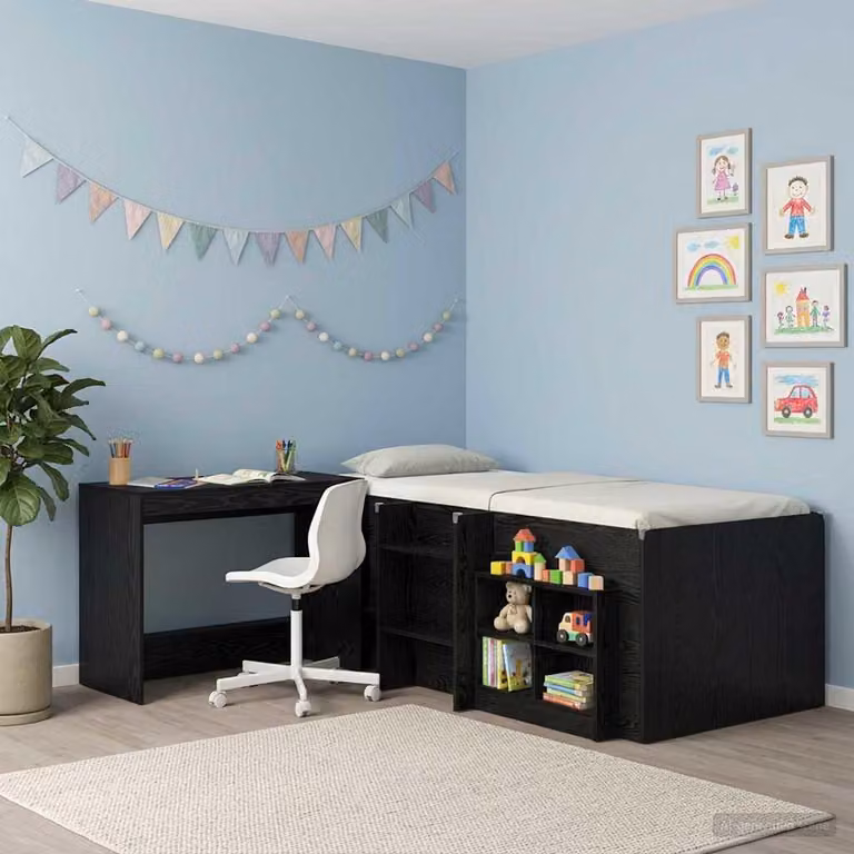 Maison Exclusive - Scrivania Bett, finitura effetto legno noce nero, realizzata in materiale composito
