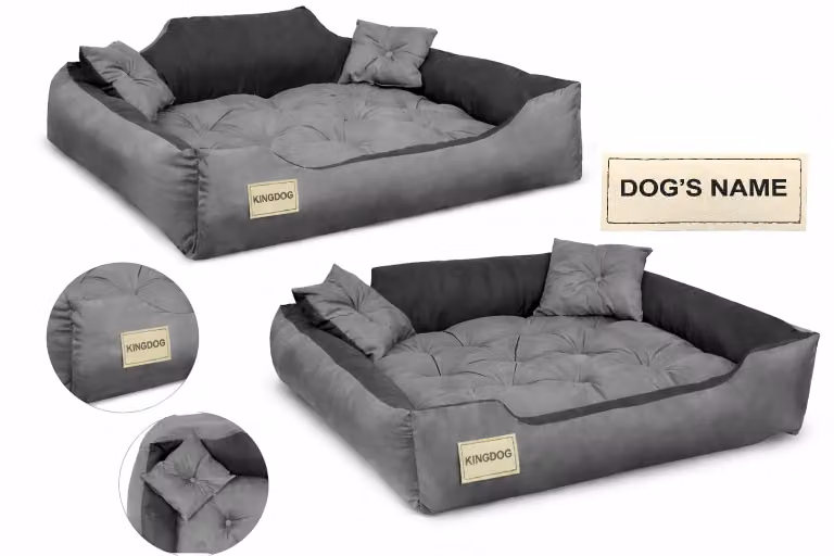Lettino per cani, box, 75x65 cm, personalizzato, grigio