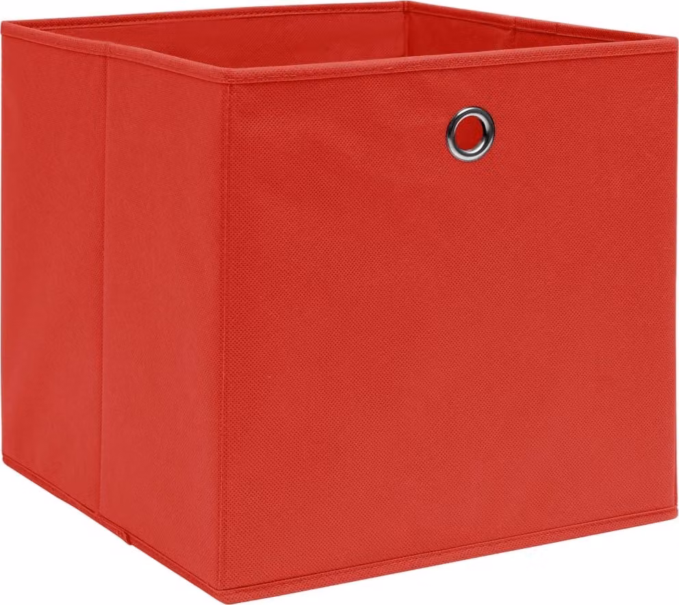 vidaXL Scatole portaoggetti 10 pz. Tessuto rosso 32x32x32 cm